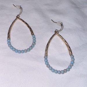 Gold & sky blue earings